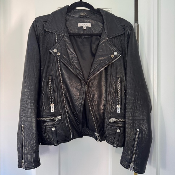 IRO Black Leather Biker Jacket - Picture 1 of 5